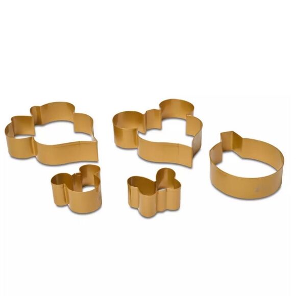 NEW Mickey & Minnie Holiday Ornament Cookie Cutter 5 Pc Set Disney Christmas - Picture 1 of 4